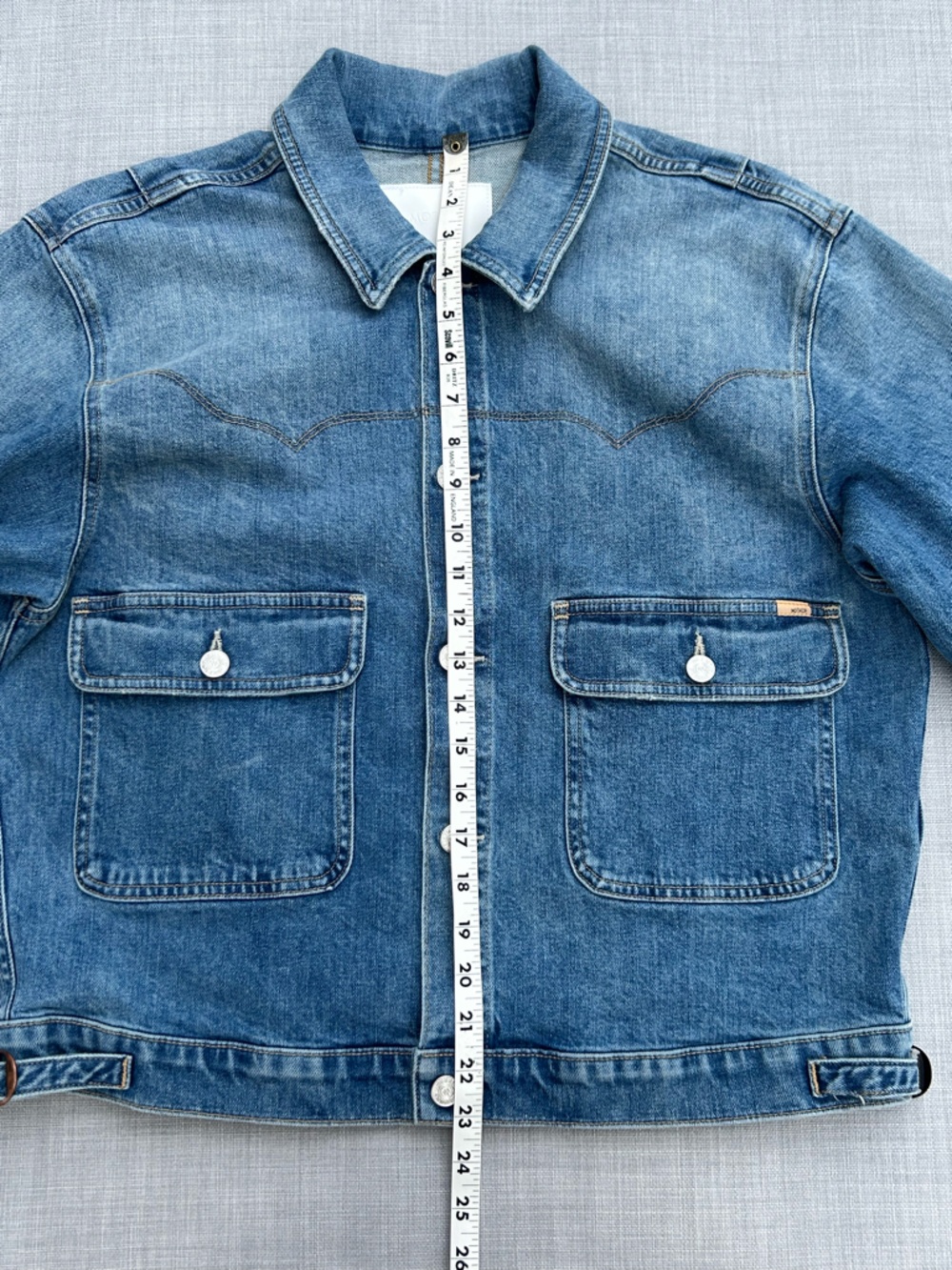 MOTHER Rootin Tootin Denim Jacket in Horsin Around Trucker Jean Jacket Large - Picture 16 of 16